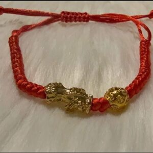Elegant Red and Gold Bracelet